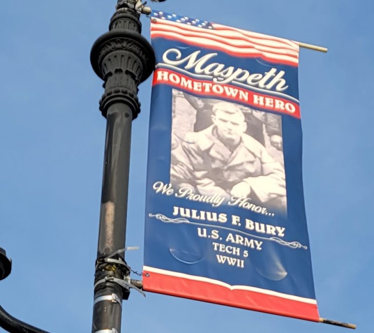 MASPETH HOMETOWN HERO JULIUS F. BURY MEMORIAL BANNER