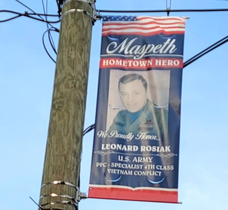 MASPETH HOMETOWN HERO LEONARD ROSIAK MEMORIAL BANNER