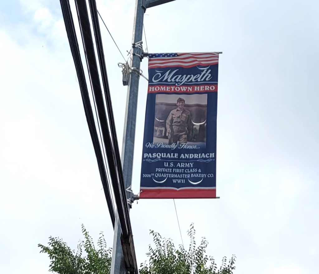 MASPETH HOMETOWN HERO PASQUALE ANDRIACH MEMORIAL BANNER