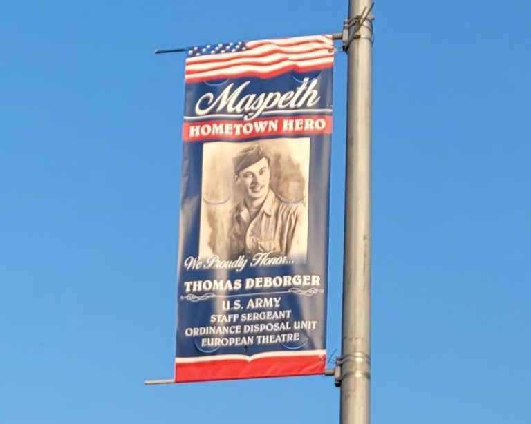 MASPETH HOMETOWN HERO THOMAS DEBORGER MEMORIAL BANNER
