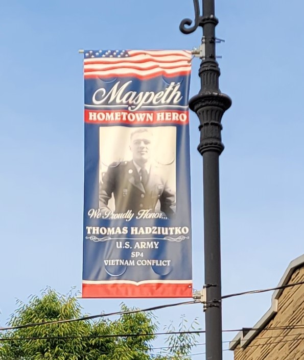 MASPETH HOMETOWN HERO THOMAS HADZIUTRO MEMORIAL BANNER