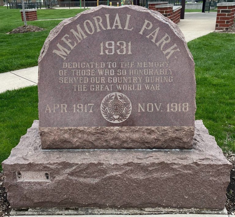 MEMORIAL PARK BELLWOOD STONE