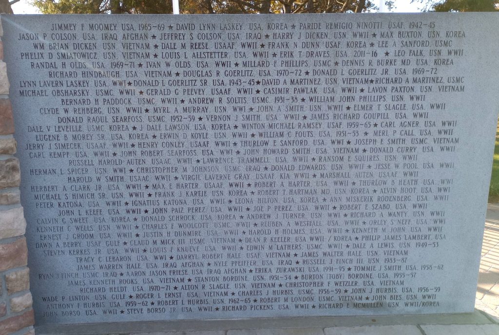 MILAN VETERANS WALL OF HONOR SECTION D