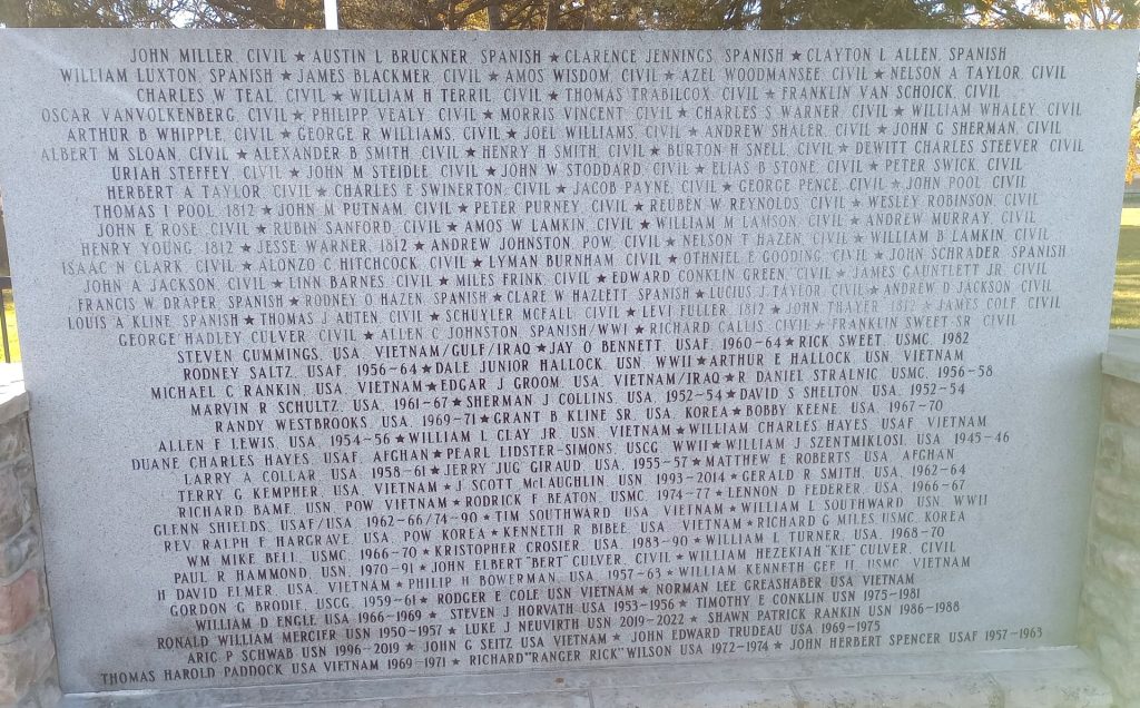 MILAN VETERANS WALL OF HONOR SECTION E