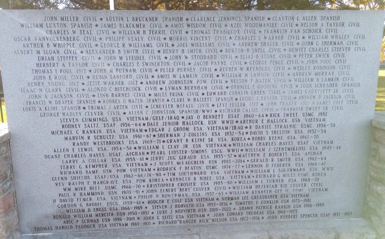 MILAN VETERANS WALL OF HONOR SECTION E