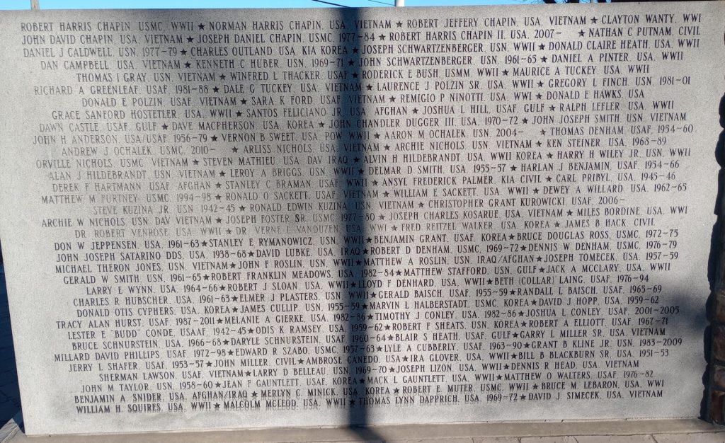 MILAN VETERANS WALL OF HONOR SECTION F