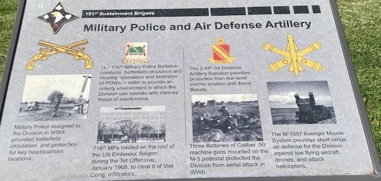 MILITARY POLICE AND AIR DEFENSE ARTILLERY WAR MEMORIAL PANEL