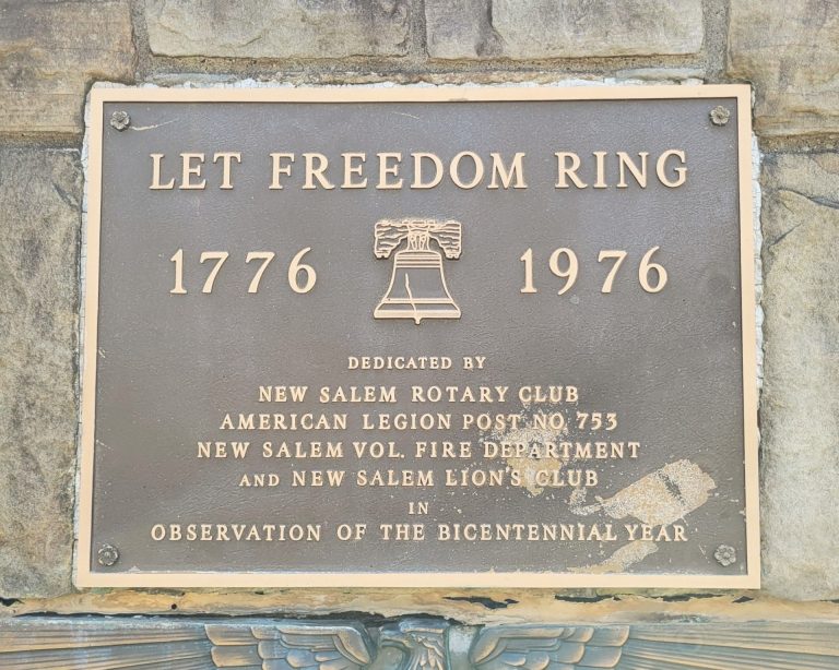 NEW SALEM WAR VETERANS MEMORIAL PLAQUE D