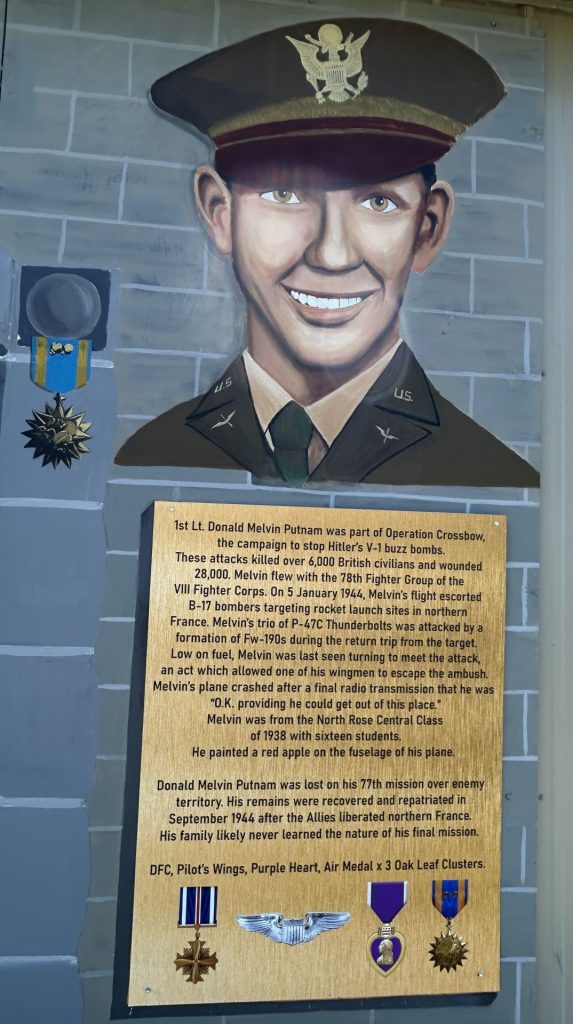 NORTH ROSE WWII MILITARY AVIATION REMEMBRANCE MURAL LEFT PANEL