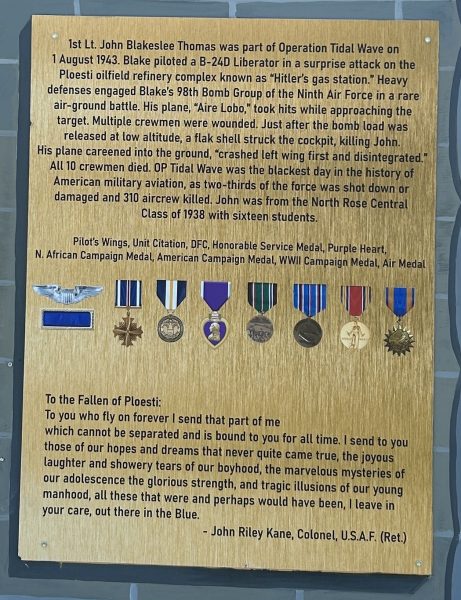 NORTH ROSE WWII MILITARY AVIATION REMEMBRANCE MURAL RIGHT PANEL CLOSE-UP