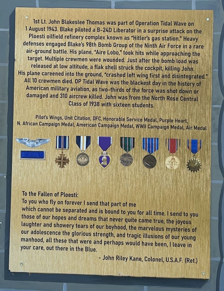 NORTH ROSE WWII MILITARY AVIATION REMEMBRANCE MURAL RIGHT PANEL CLOSE-UP