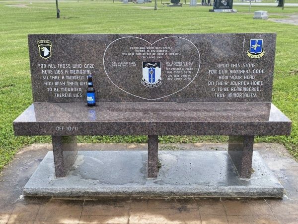 ONE STRIKE ONE TEAM WAR MEMORIAL BENCH