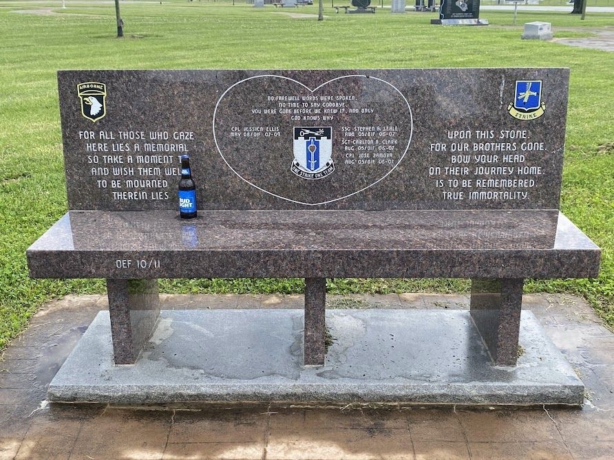 ONE STRIKE ONE TEAM WAR MEMORIAL BENCH