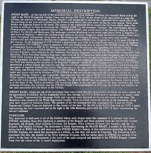 OUR FALLEN HEROES OPERATION ENDURING FREEDOM 10-11 MEMORIAL PLAQUE