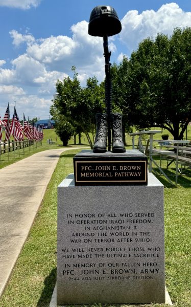 PFC. JOHN E. BROWN MEMORIAL PATHWAY PLAQUE