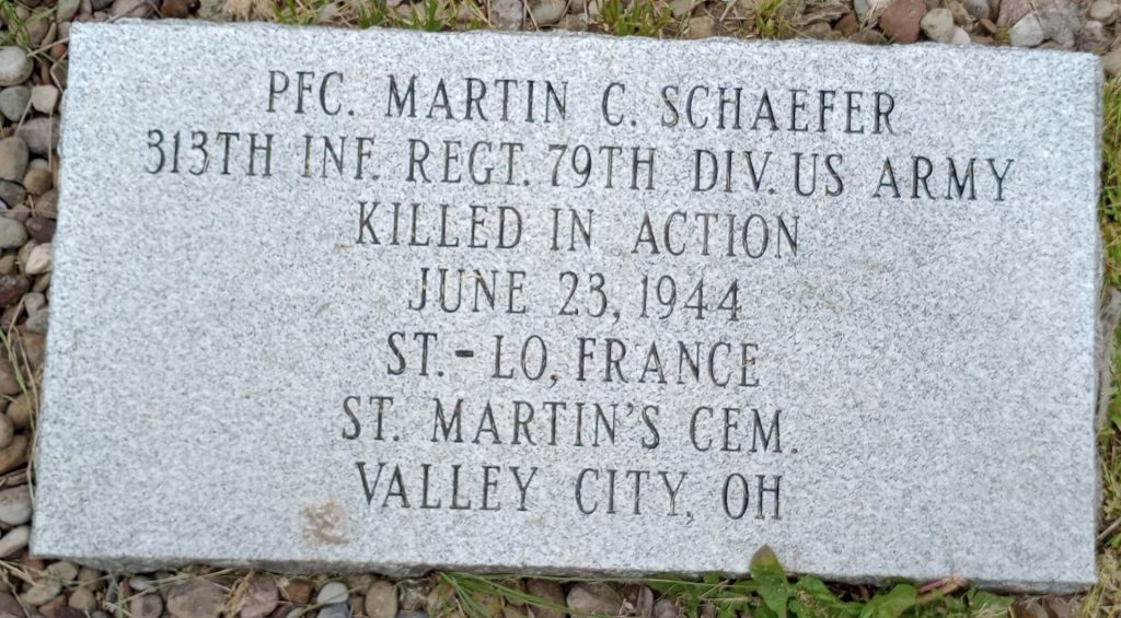 PFC. MARTIN C. SCHAEFER WAR MEMORIAL STONE