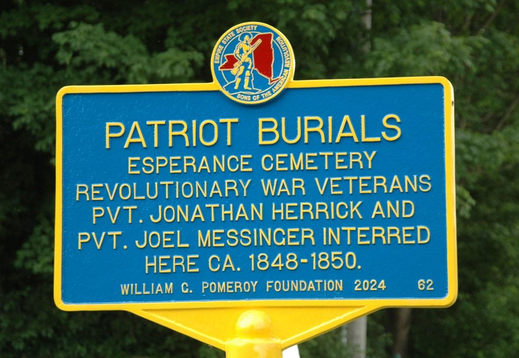 PATRIOTS BURIALS ESPERANCE CEMETERY WAR MEMORIAL MARKER