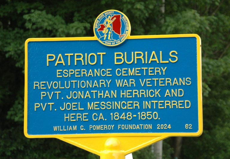 PATRIOTS BURIALS ESPERANCE CEMETERY WAR MEMORIAL MARKER
