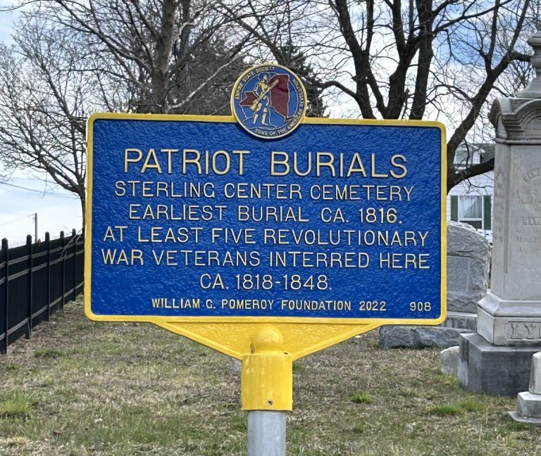 PATRIOTS BURIALS STERLING CENTER CEMETERY WAR MEMORIAL MARKER