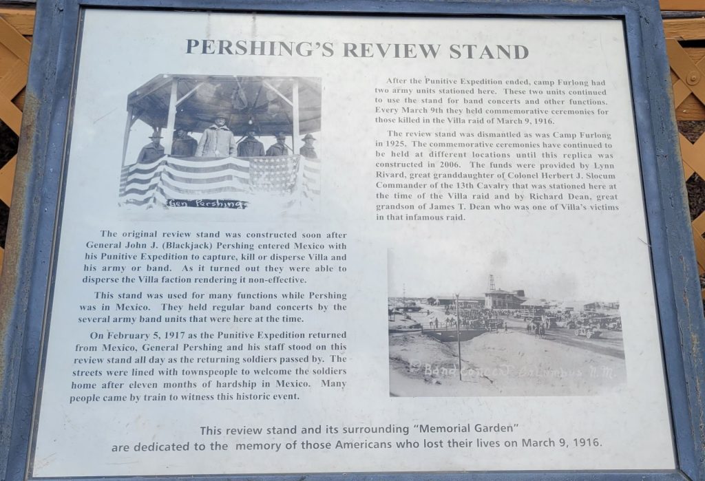 PERSHING’S REVIEW STAND MEMORIAL PLAQUE