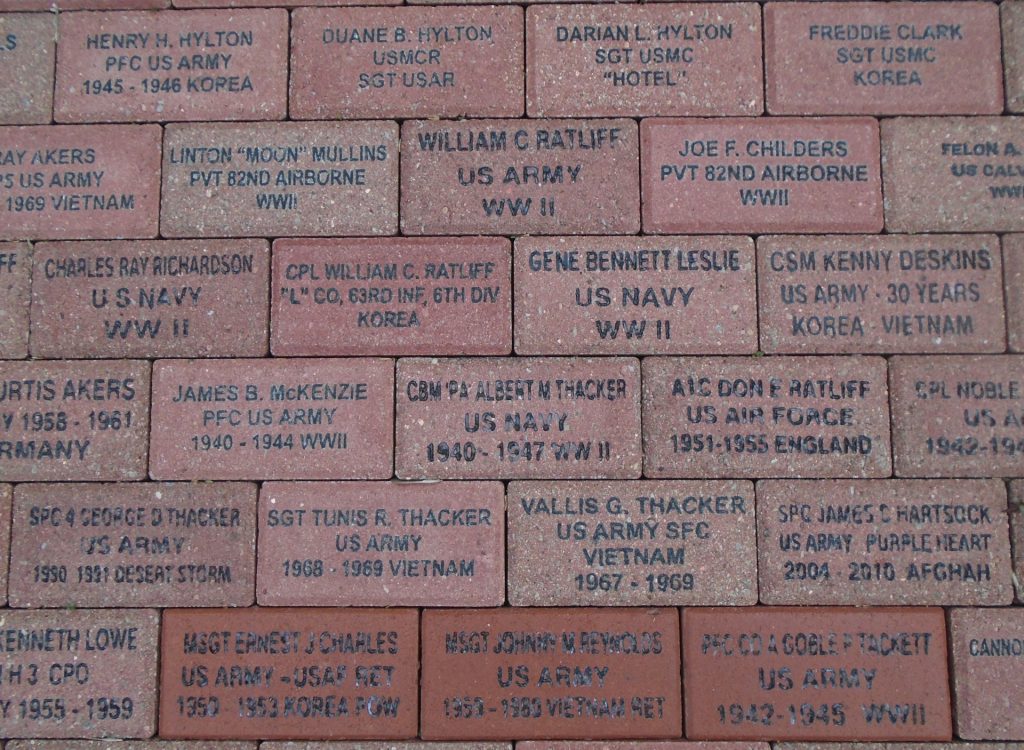 PIKEVILLE WAR MEMORIAL BRICKS SECTION A