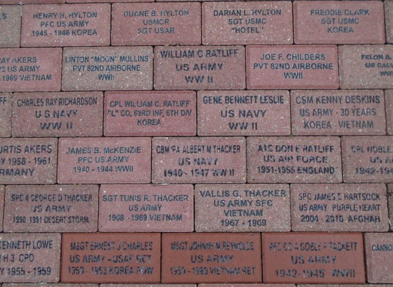 PIKEVILLE WAR MEMORIAL BRICKS SECTION A