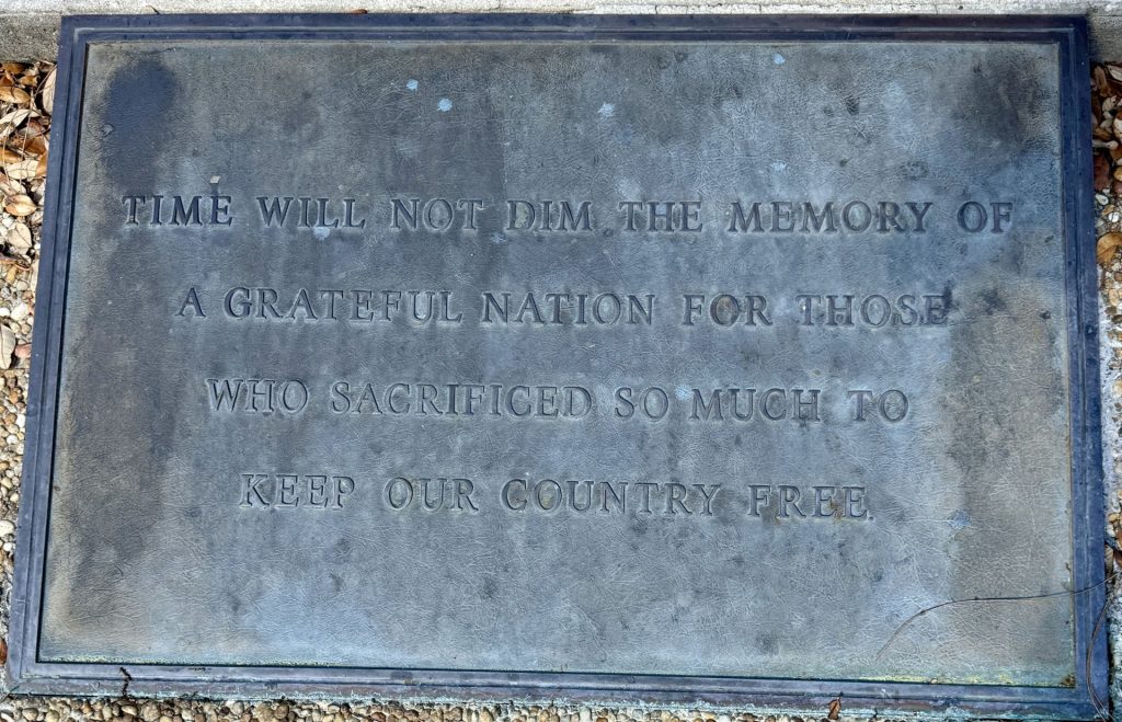PINELLAS COUNTY VETERANS MEMORIAL EQUATORIAL SUNDIAL PLAQUE