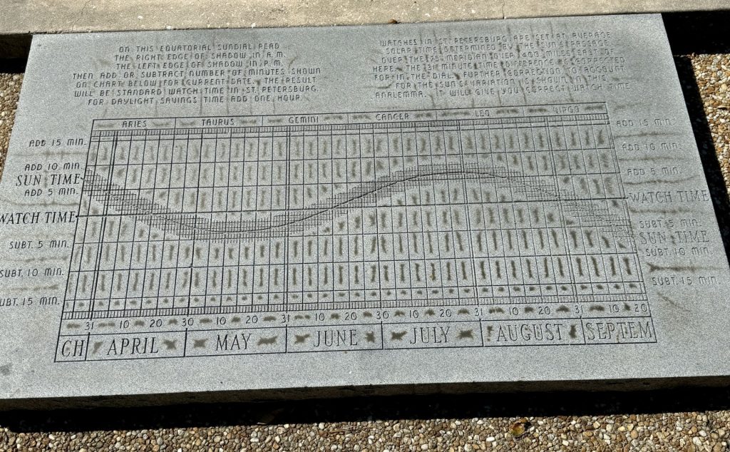 PINELLAS COUNTY VETERANS MEMORIAL EQUATORIAL SUNDIAL STONE