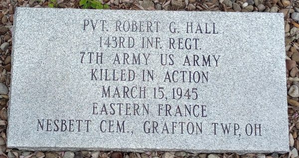 PVT. ROBERT G. HALL WAR MEMORIAL STONE
