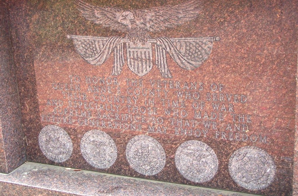 QUEEN ANNE’S COUNTY WAR MEMORIAL VETERANS MEMORIAL STONE