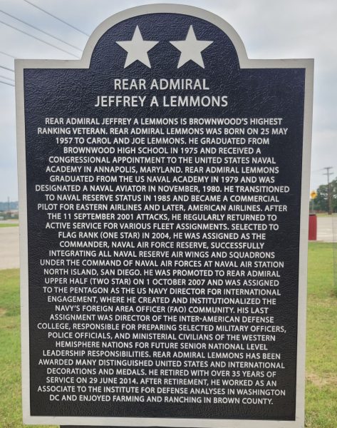 REAR ADMIRAL JEFFREY A LEMMONS MEMORIAL MARKER