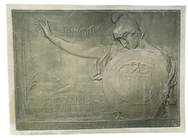 RED OAK U.S.S. MAINE MEMORIAL PLAQUE