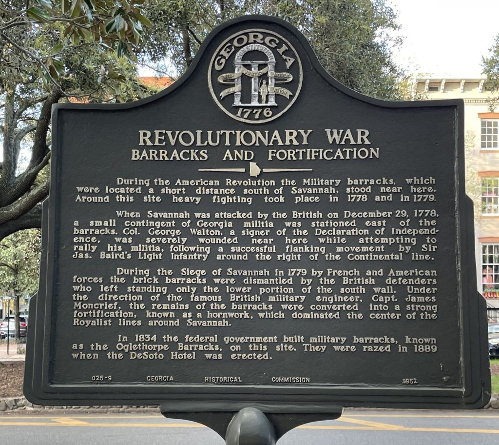 REVOLUTIONARY WAR BARRACKS AND FORTIFICATIONS MEMORIAL MARKER