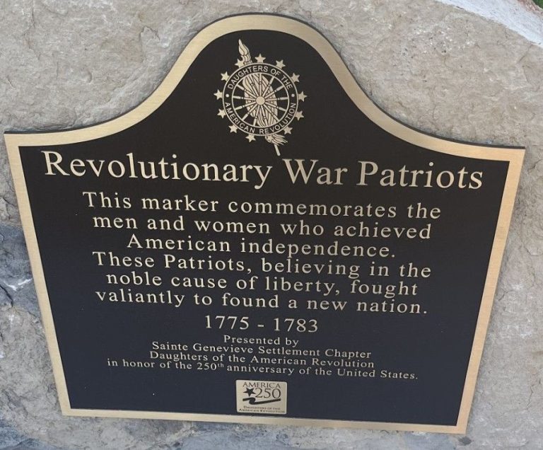 REVOLUTIONARY WAR PATRIOTS MEMORIAL MARKER SAINTE GENEVIEVE