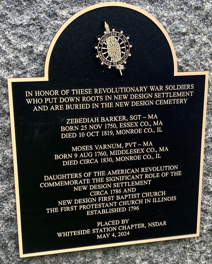 REVOLUTIONARY WAR SOLDIERS BURIED IN THE NEW DESIGN CEMETERY MEMORIAL MARKER