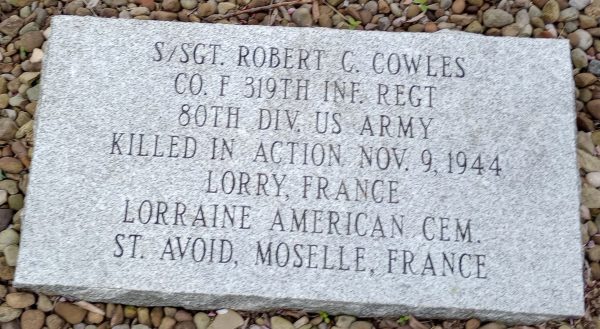S/SGT. ROBERT C. COWLES WAR MEMORIAL STONE