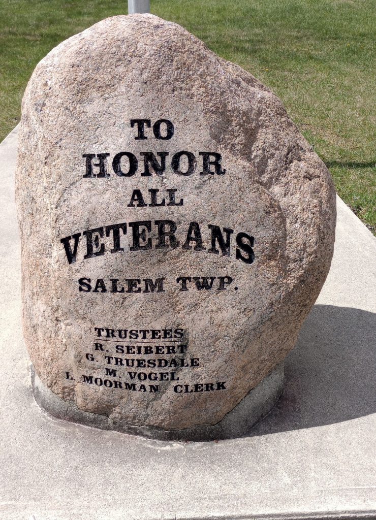 SALEM TWP ALL VETERANS MEMORIAL ROCK