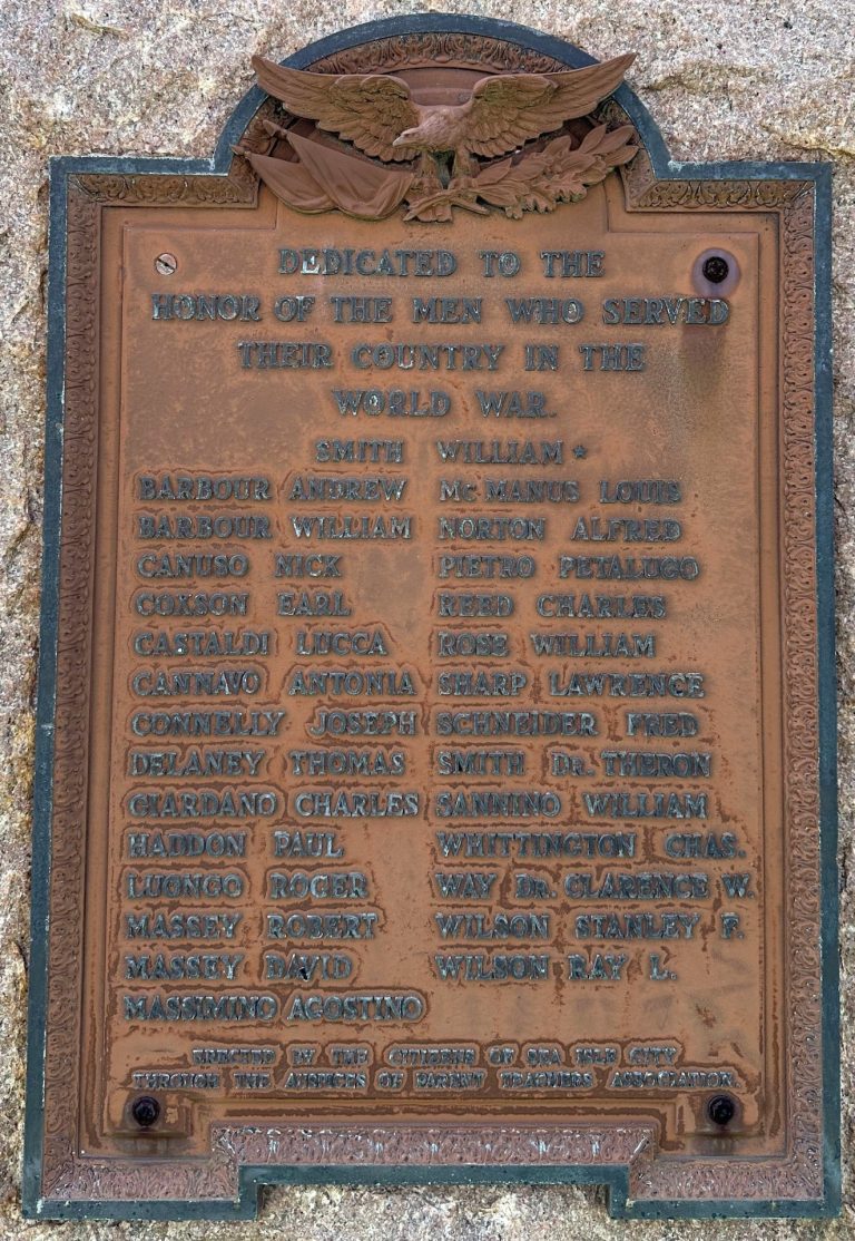SEA ISLE CITY WORLD WAR MEMORIAL PLAQUE