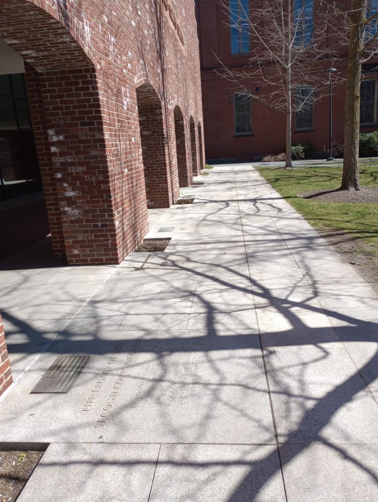 SECOND CORPS OF CADETS WAR MEMORIAL SIDEWALK