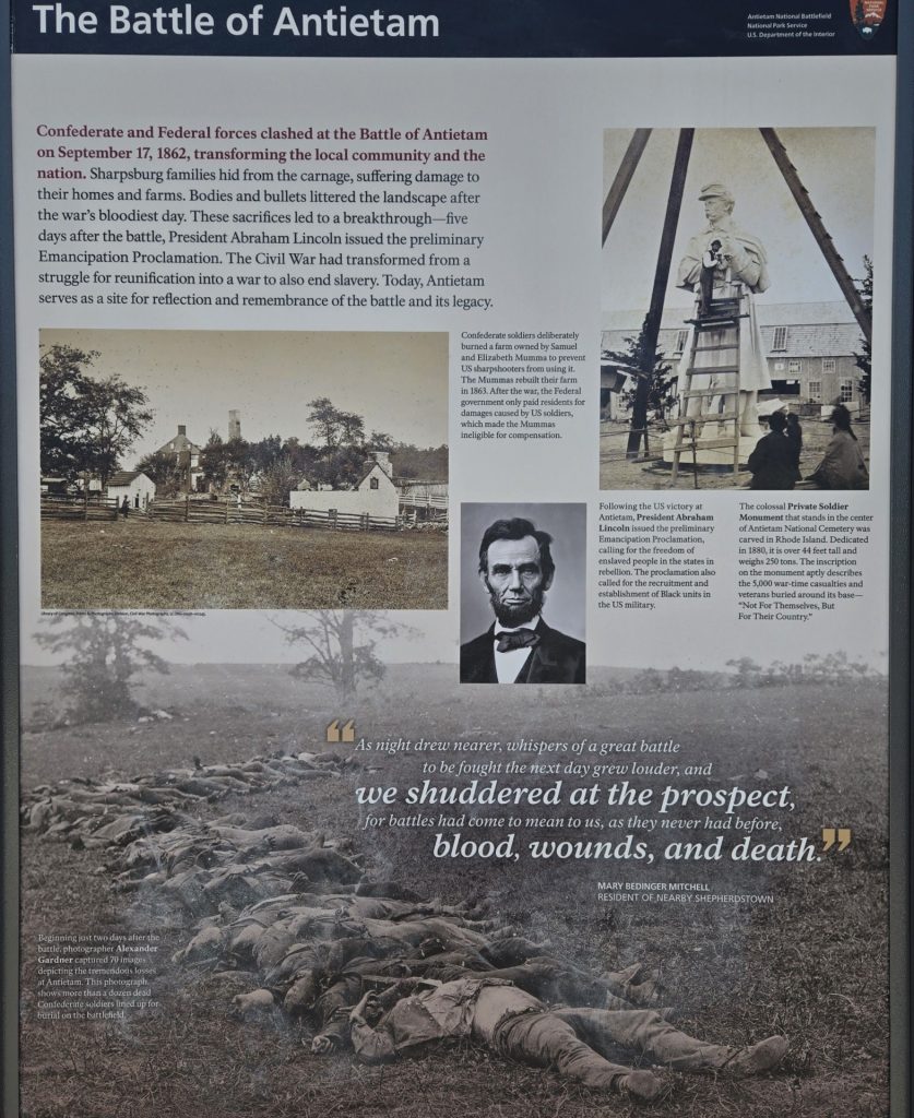 SHARPSBURG THE BATTLE OF ANTIETAM WAR MEMORIAL MARKER