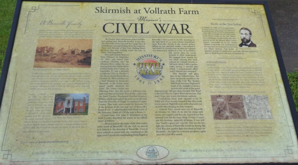 SKIRMISH AT VOLLRATH FARM WAR MEMORIAL PANEL