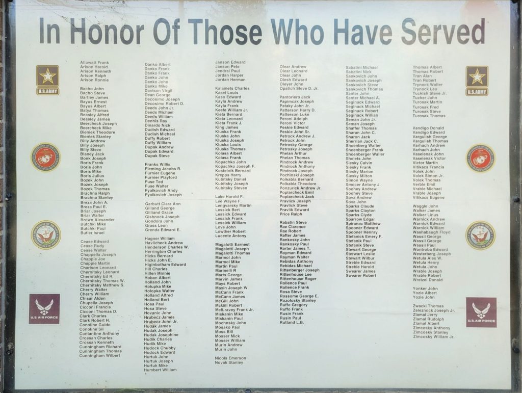 SMOCK HONOR ROLL MEMORIAL PLAQUE