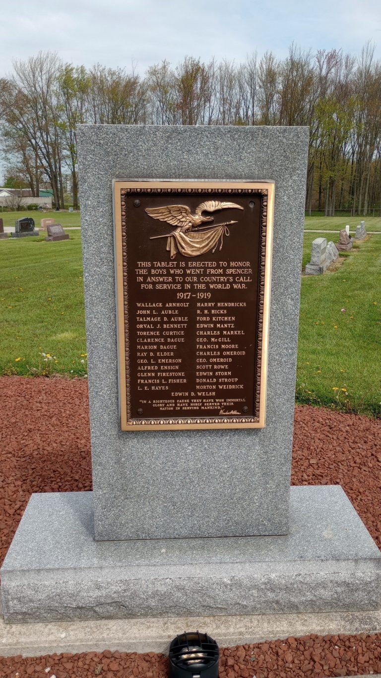 SPENCER, OH WORLD WAR MEMORIAL