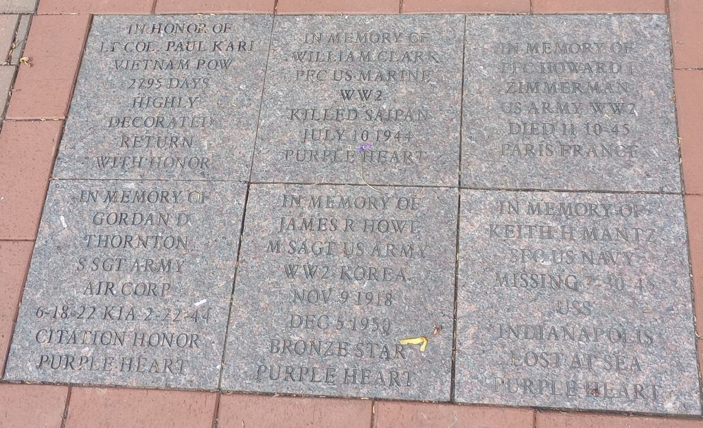 SPENCER WAR VETERANS MEMORIAL PAVERS SECTION A