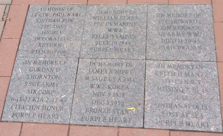 SPENCER WAR VETERANS MEMORIAL PAVERS SECTION A