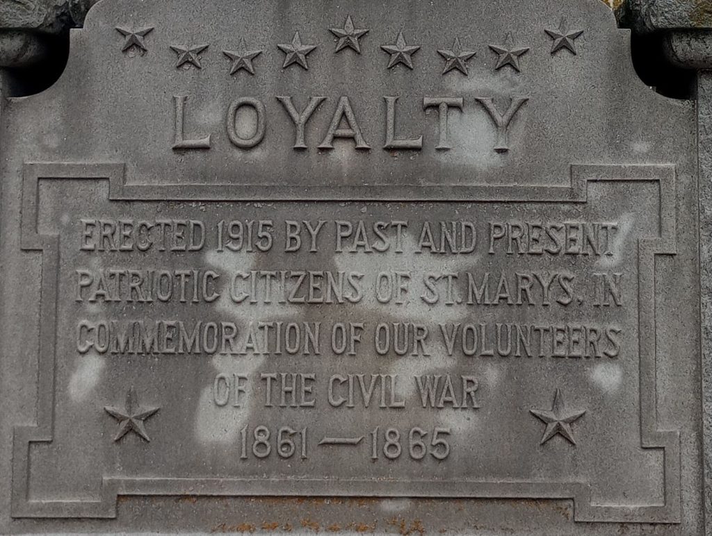 ST. MARYS CIVIL WAR MEMORIAL STONE
