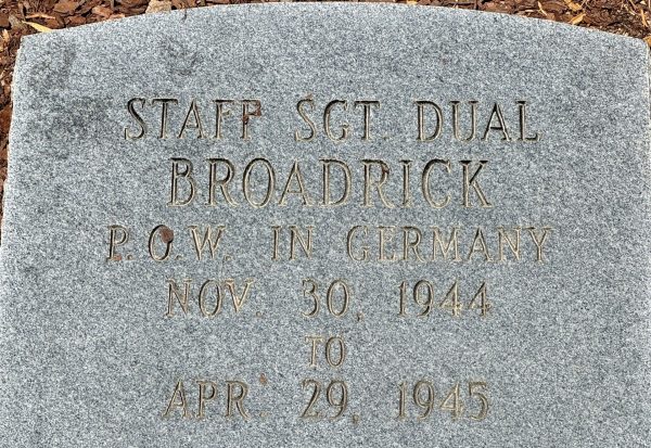 STAFF SGT. DUAL BROADRICK WAR MEMORIAL STONE