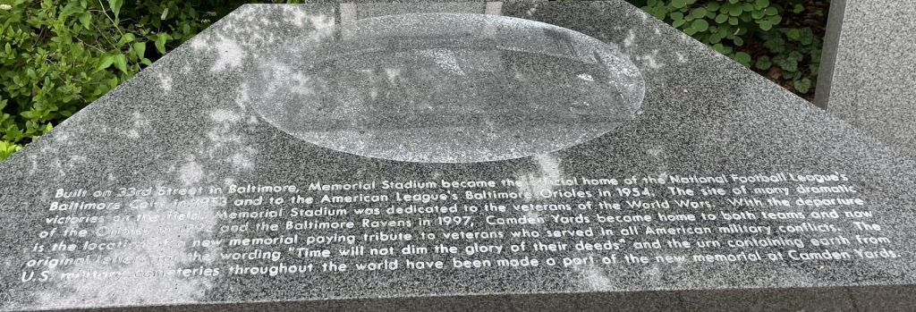 STATE OF MARYLAND MEMORIAL STADIUM STONE