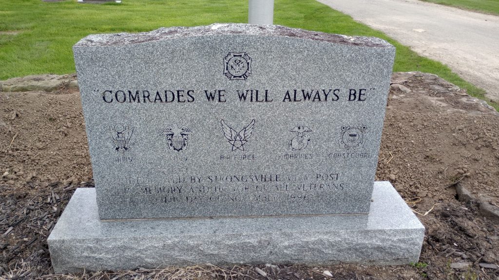 STRONGSVILLE VFW POST “COMRADES WE WILL ALWAYS BE” MEMORIAL