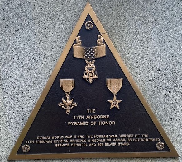 THE 11TH AIRBORNE PYRMID OF HONOR WAR MEMORIAL PLAQUE